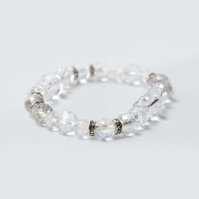 ４月（卯月）の誕生石 アクアオーラ水晶 パワーストーンブレスレットお守り 神社で祈願済み