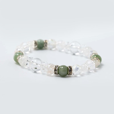 ５月（皐月）の誕生石 翡翠（ジェイド） パワーストーンブレスレットお守り 神社で祈願済み