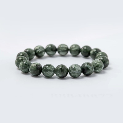 癒し/不安解消　人生を平穏に！クセがない優しい石 セラフィナイト パワーストーンブレスレット　神社で祈願済み