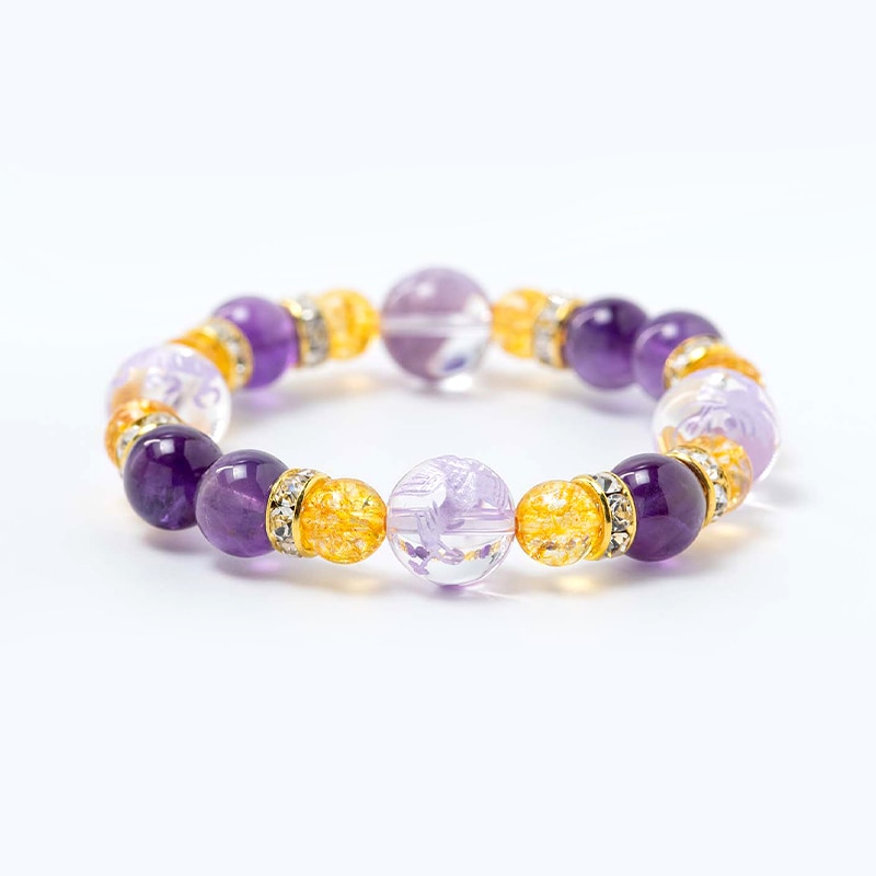 紫水晶✨白蛇至純天珠✨アメジスト✨天然石の腕輪お守り【天赦日ご祈祷済み】AA 紫水晶✨白蛇至純天珠✨アメジスト✨天然石の腕輪お守り【天赦