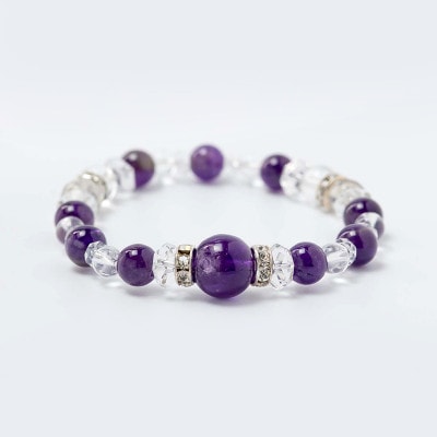 調和・癒し・安定　ラッキーパワーストーンブレスレット【アメジスト】　神社で祈願済み