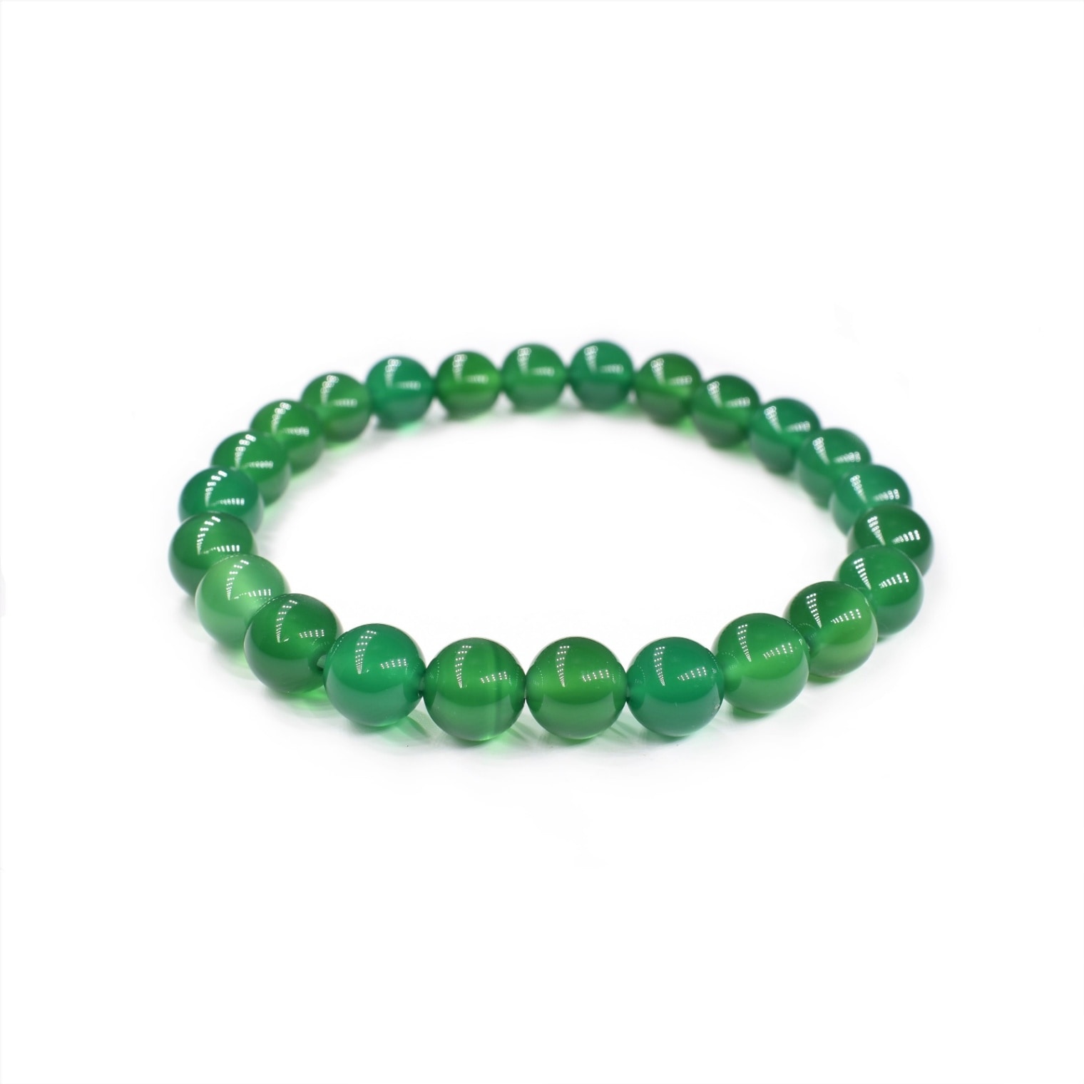 緑めのう使用 【一色】 病気平癒パワーストーンブレスレット 白崎