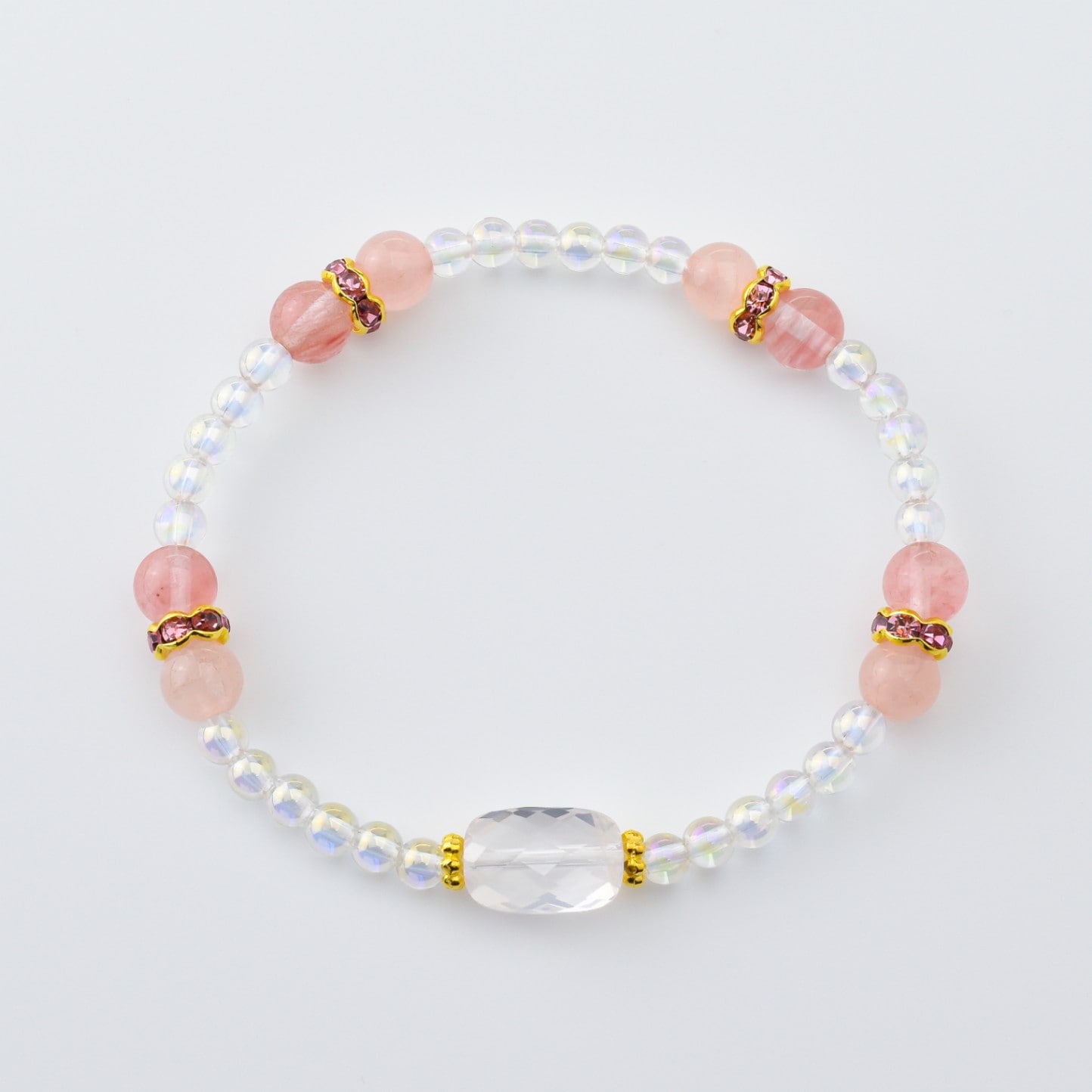 美容・美人祈願 レクタングルカットローズクォーツ 女性のための