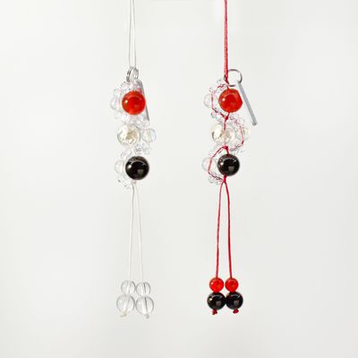 絆・子宝・生命力 ラッキーパワーストーンブレスレット【レッド