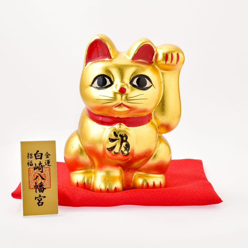 招き猫【純金箔】 招財金猫（まねきんねこ） 金運/置物/開運/風水