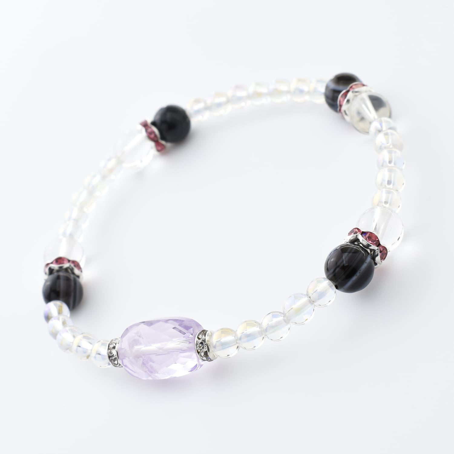 開運厄除・除災招福祈願　レクタングルカットアメジスト　女性のためのパワーストーンブレスレット