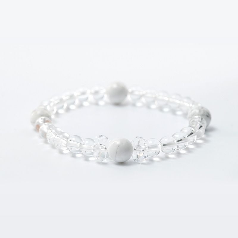 レディース★LADY'S【ハウライト】使用★身体健康パワーストーンブレスレット★白崎八幡宮手作りお守り★