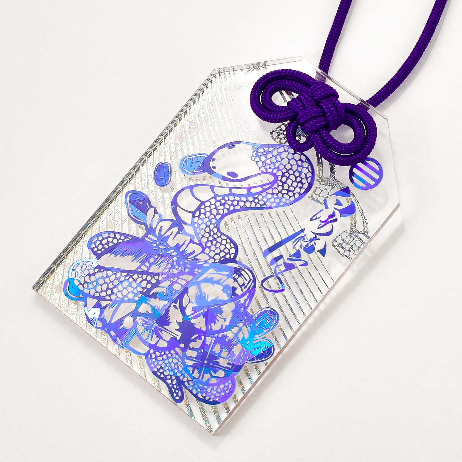 キラキラ輝く 白へびきらら守【青箔/桃箔】｜白崎八幡宮