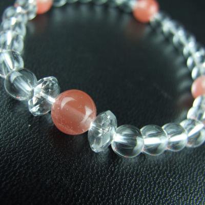 パワーストーンブレスレット　21 水晶龍彫り オニキス 一粒パワーストーンブレスレット｜白崎八幡宮