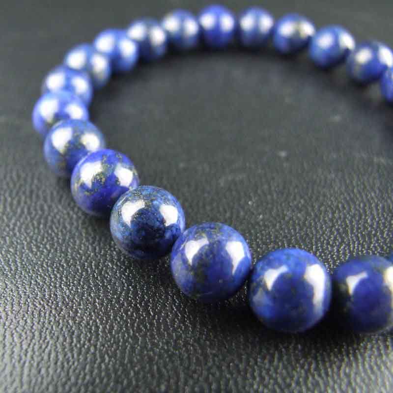 高級ラピスラズリ 魔除け・邪気払い 桐箱付き パワーストーンブレスレット　神社で祈願済み