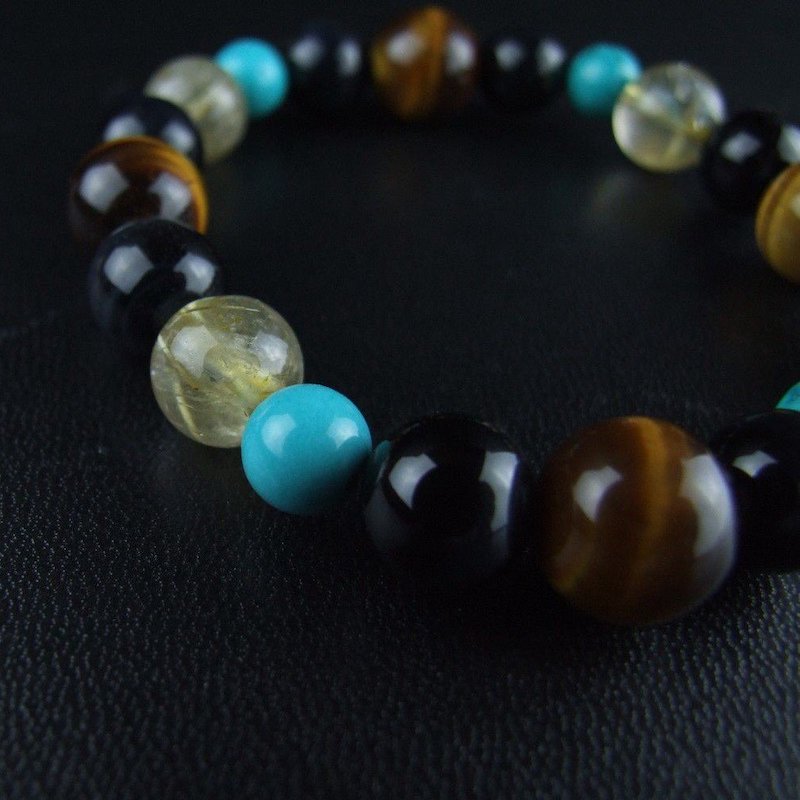 災いから身を守る！メンズ【ターコイズ】12月の誕生石ブレスレット