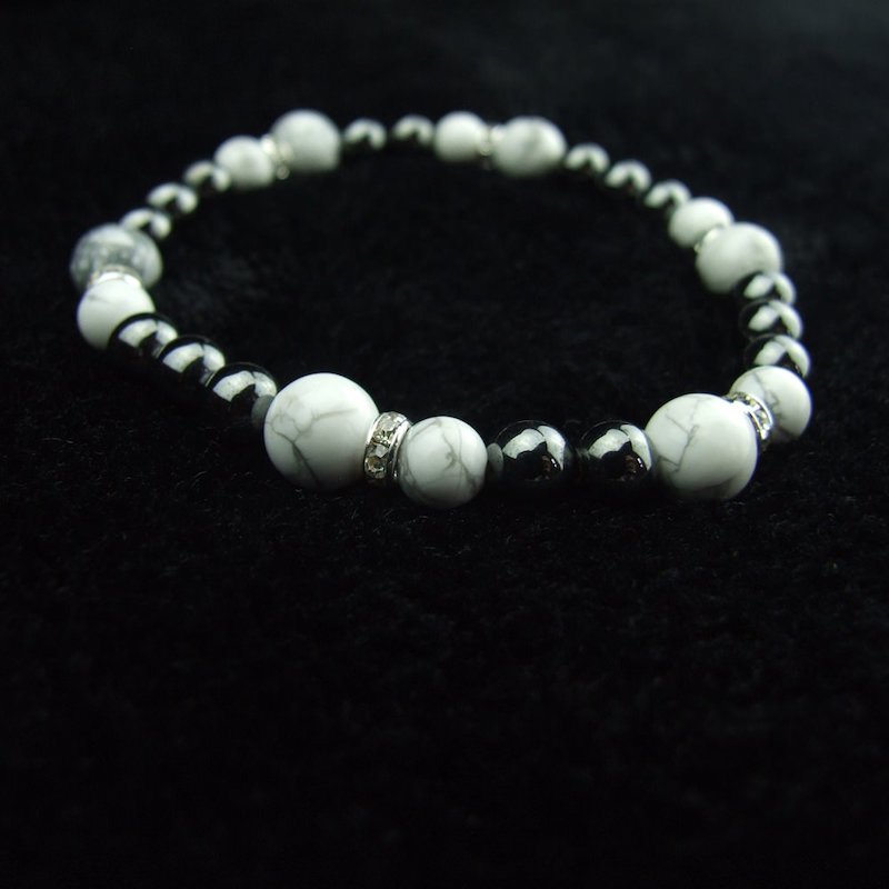 風水 六瓢（無病）パワーストーンブレスレット メンズ ハウライト