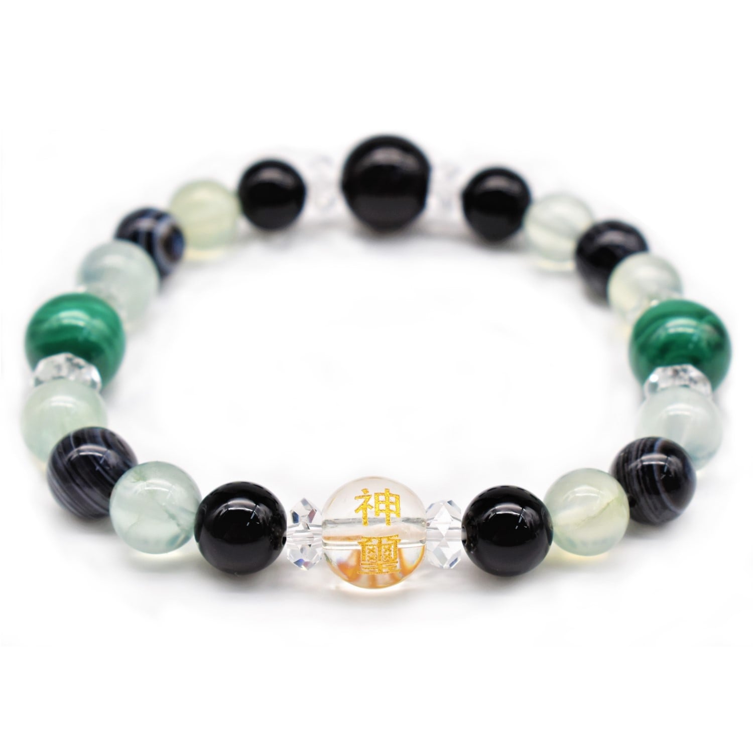 悪しき縁を切る　縁切りパワーストーンブレスレット　黄金神璽×モリオン×プレナイト 高級桐箱付き　神社で祈願済み/お清め・お祓い済み