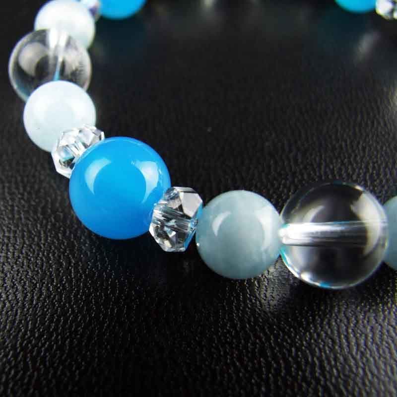 新品　パワーストーン　水色 潜在能力を引き出せ！レディース【水晶】4月の誕生石 パワーストーン