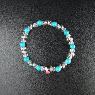 永遠の幸福 ダブルハートレディースブレスレットお守り　ターコイズ