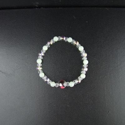 永遠の幸福 ダブルハートレディースブレスレットお守り　ヒスイ