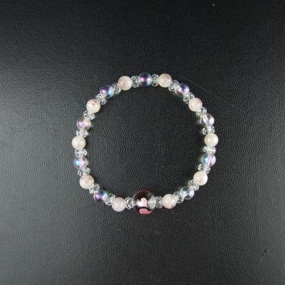 永遠の幸福 ダブルハートレディースブレスレットお守り　ストロベリークォーツ　