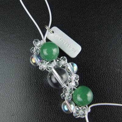 病気平癒 パワーストーン三連ストラップ　神社で祈願・祓い清め済み　アベンチュリン/早く元気になってね！