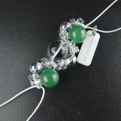 病気平癒 パワーストーン三連ストラップ　神社で祈願・祓い清め済み　アベンチュリン/早く元気になってね！