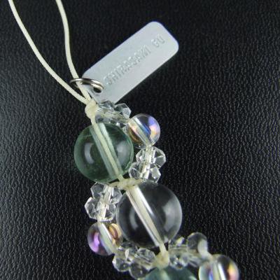 学業成就 パワーストーン三連ストラップ 神社で祈願・祓い清め済み フローライト/学ぶことは大切なこと!