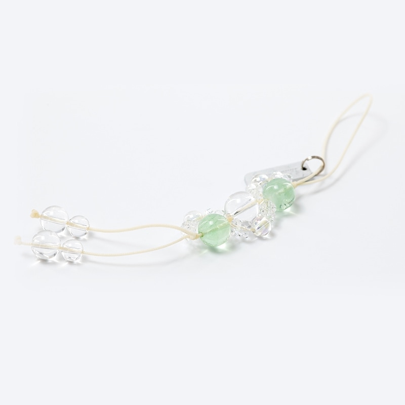 学業成就 パワーストーン三連ストラップ 神社で祈願・祓い清め済み フローライト/学ぶことは大切なこと!