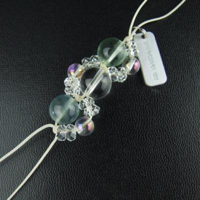 学業成就 パワーストーン三連ストラップ 神社で祈願・祓い清め済み フローライト/学ぶことは大切なこと!