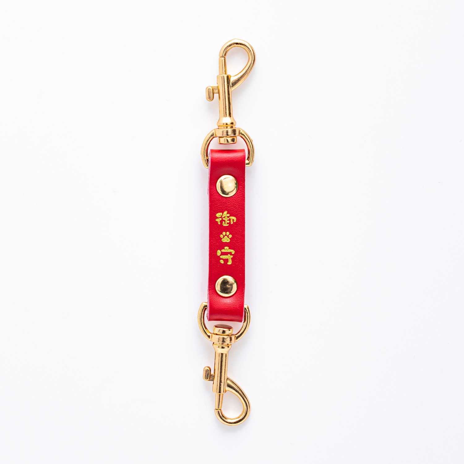 ペットのためのお守り　おさんぽリードお守り　【赤】　本革製