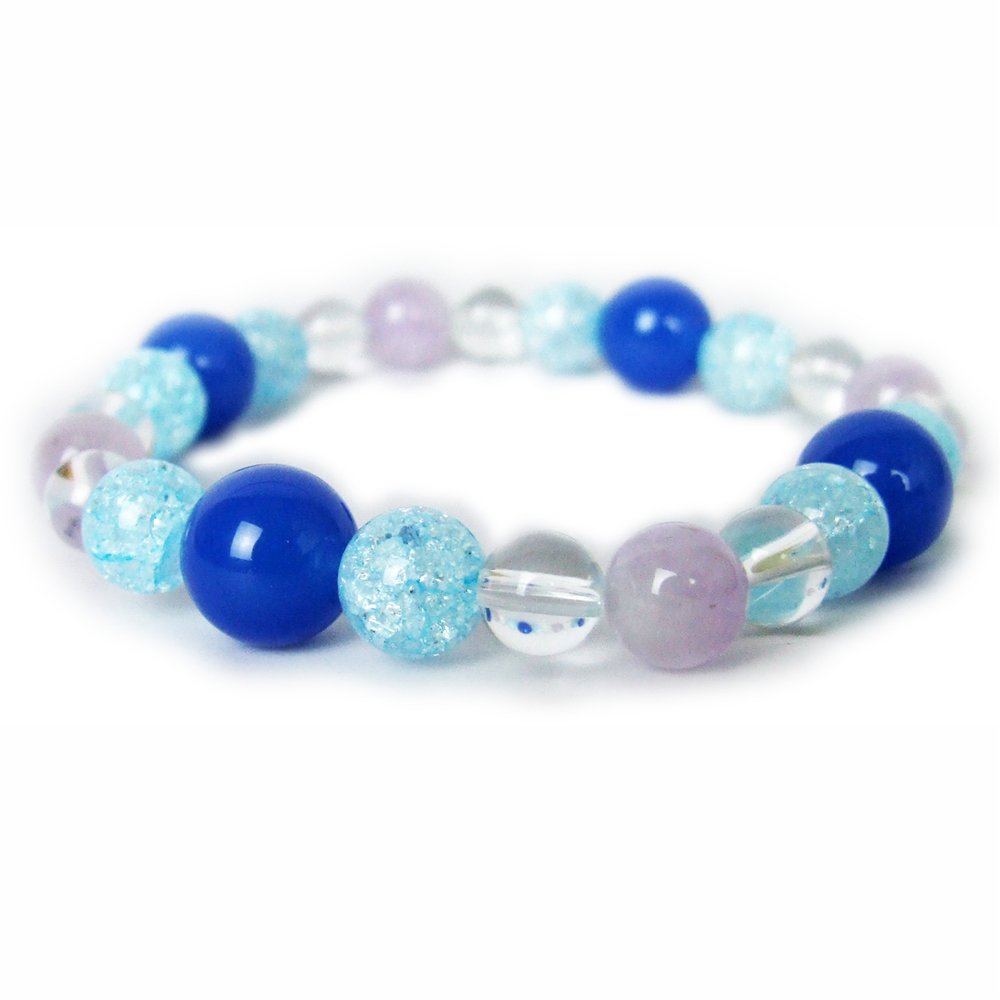 巫女オリジナル 開運招福 ブルー系 パワーストーンブレスレットお守り