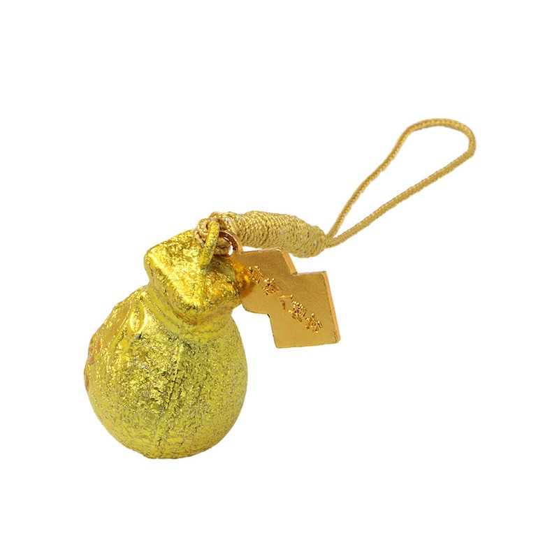 金運を呼び寄せる 黄金巾着水琴鈴のお守り　神社で祈願・祓い清め済み