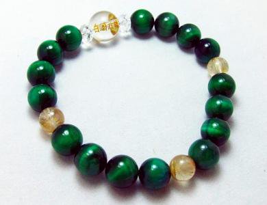 活力を高める！グリーンタイガーアイ＆ルチルクォーツブレスレット