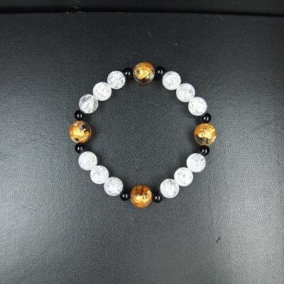 ブレスレット【クラック水晶】□メンズ□四神水晶金彫り□｜白崎八幡宮