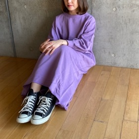 FRNCH TERRY カンガルーポケット　裏毛ワンピース