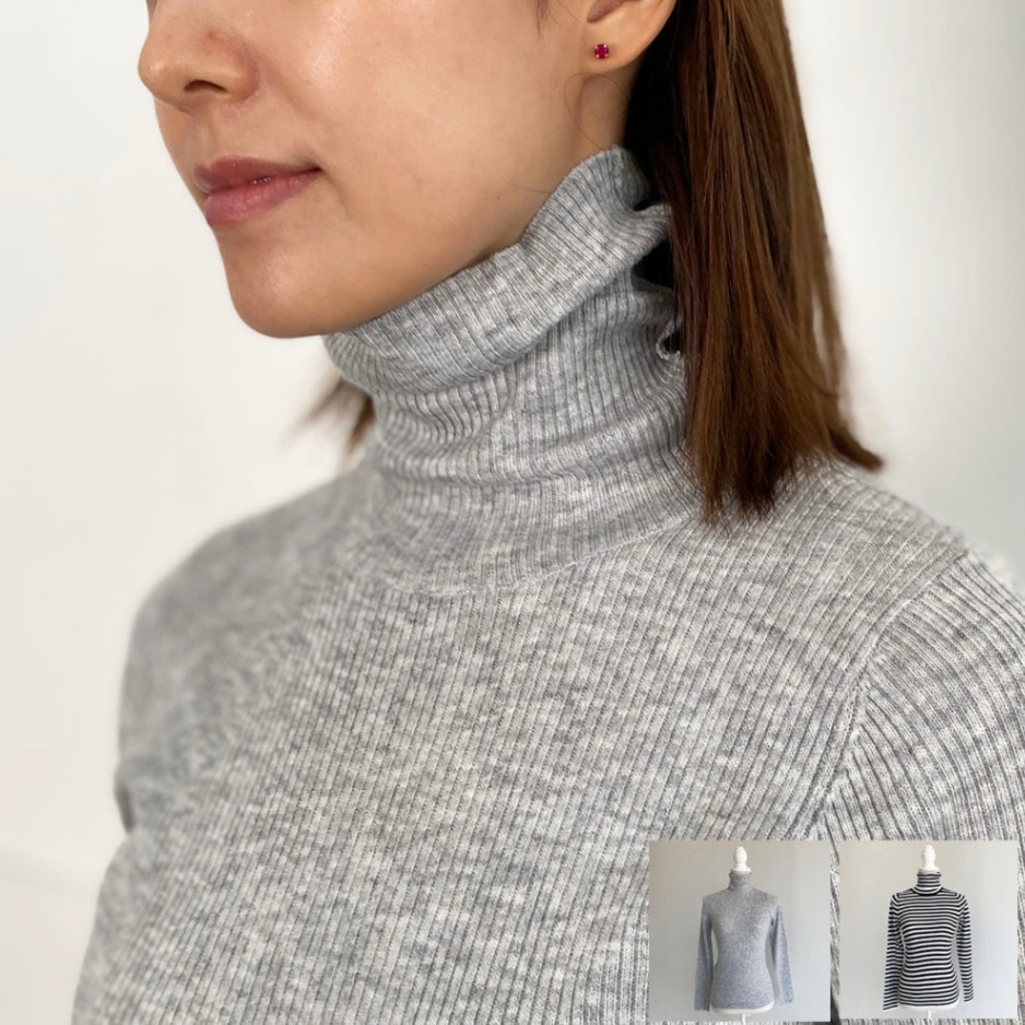 barbara_タートルネックリブニット