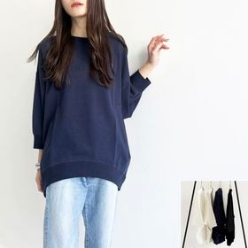 ガーゼフレンチテリービッグシルエット7分袖トレーナー