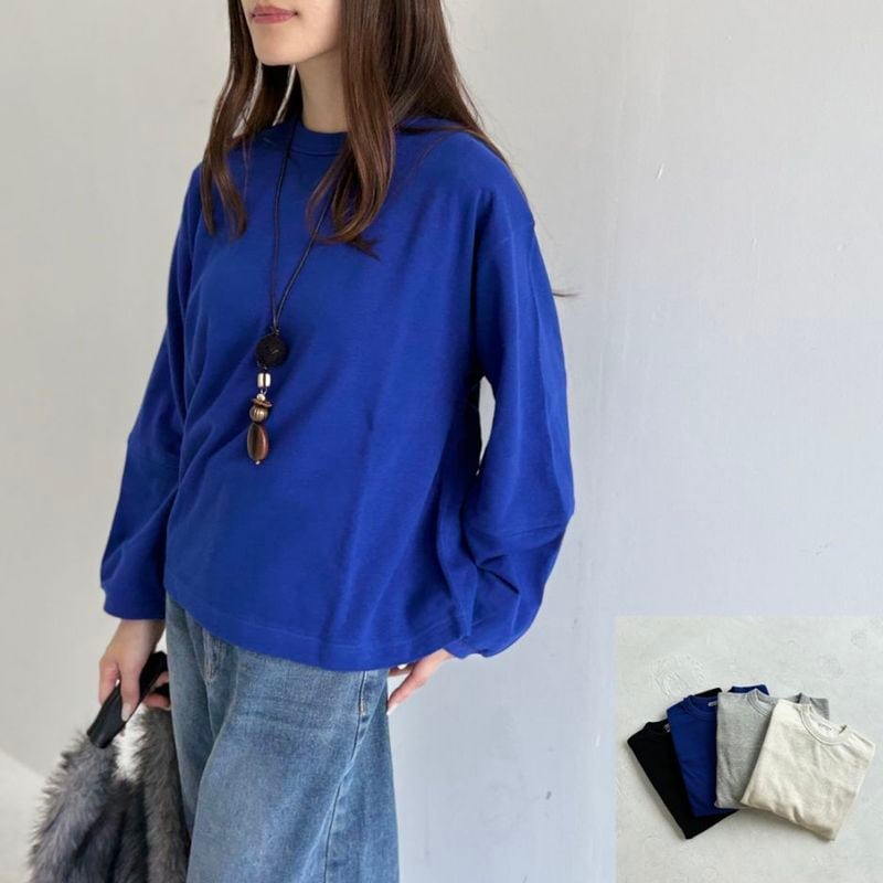 French Terry ガーゼ ワイドロングスリーブ プルオーバー