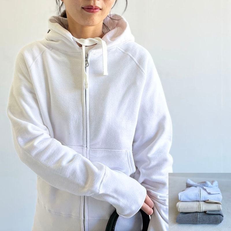 ヴィンテージ機吊り裏パイル地＿ジップアップパーカー