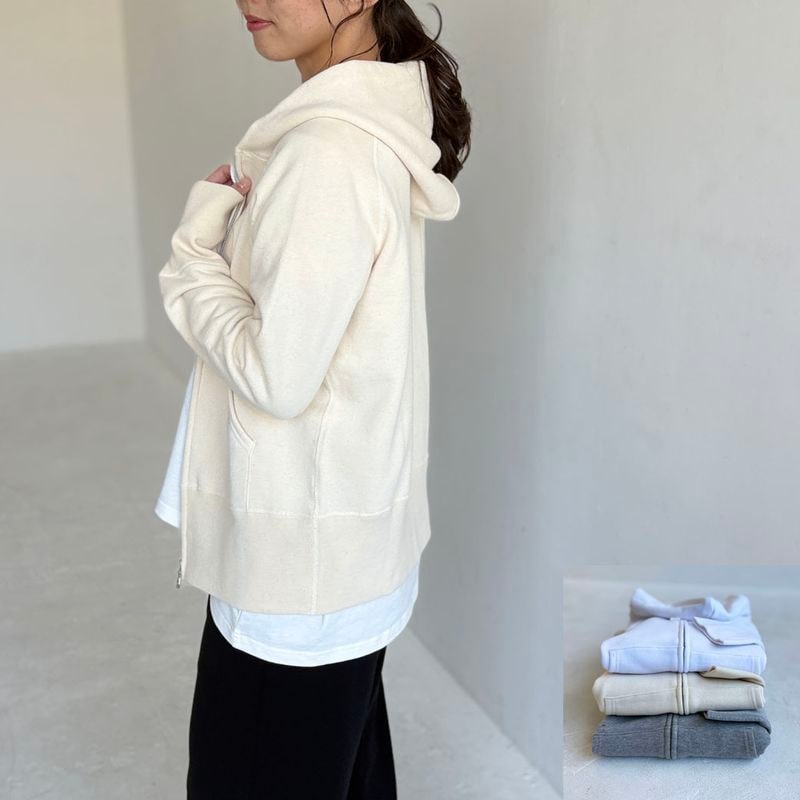 ヴィンテージ機吊り裏パイル地＿ジップアップパーカー