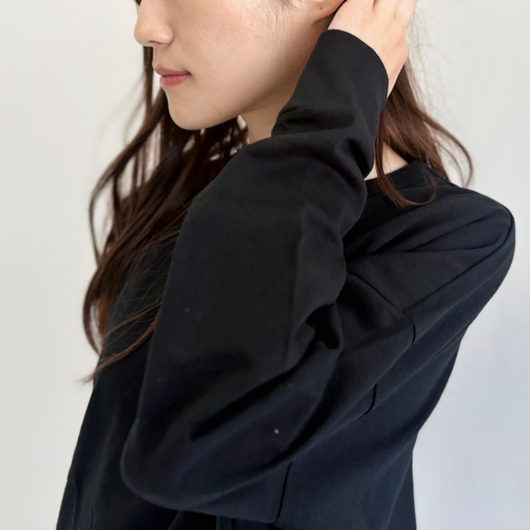 USAコットン　ワイドシルエット長袖 裾スリット プルオーバー