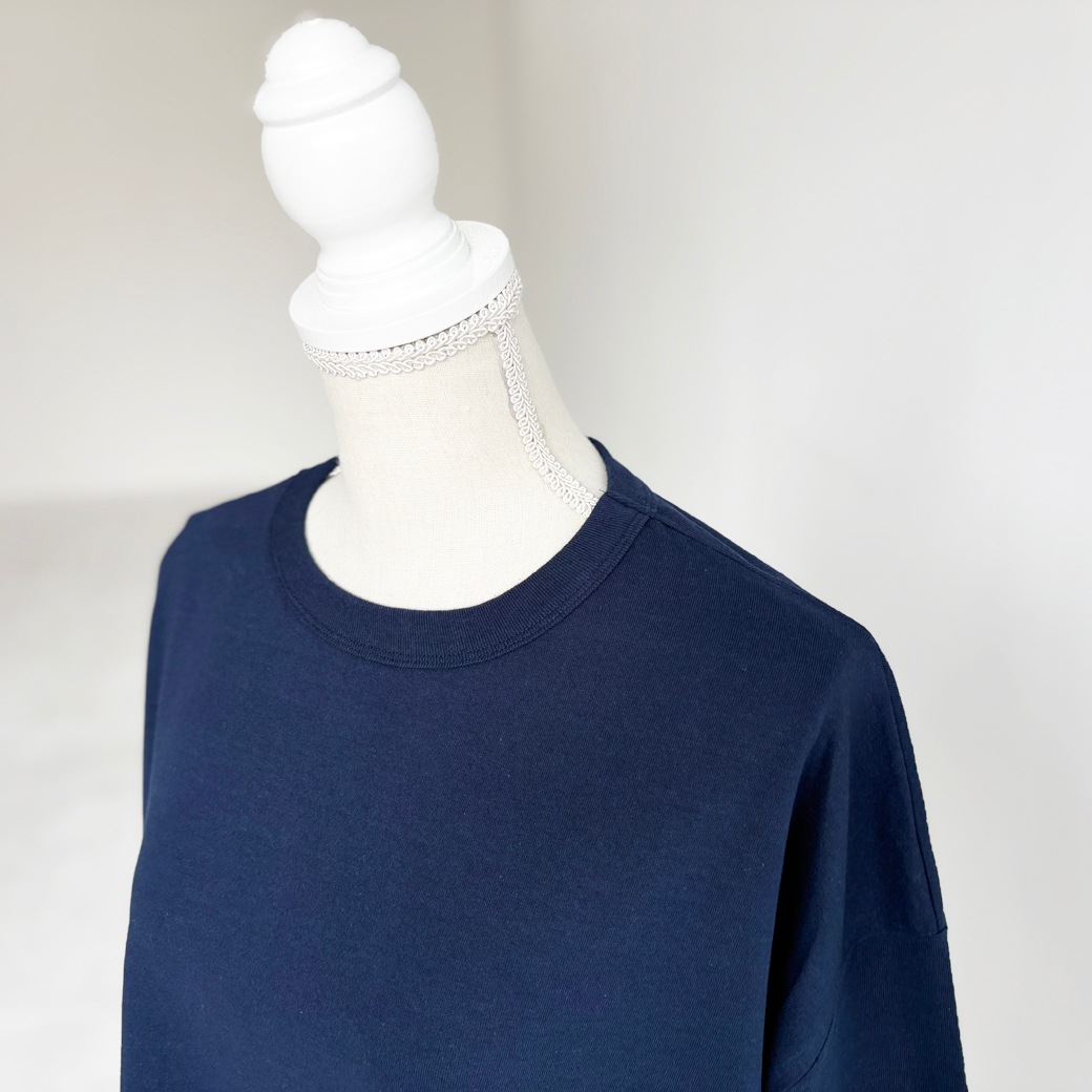 USAコットン　ワイドシルエット長袖 裾スリット プルオーバー