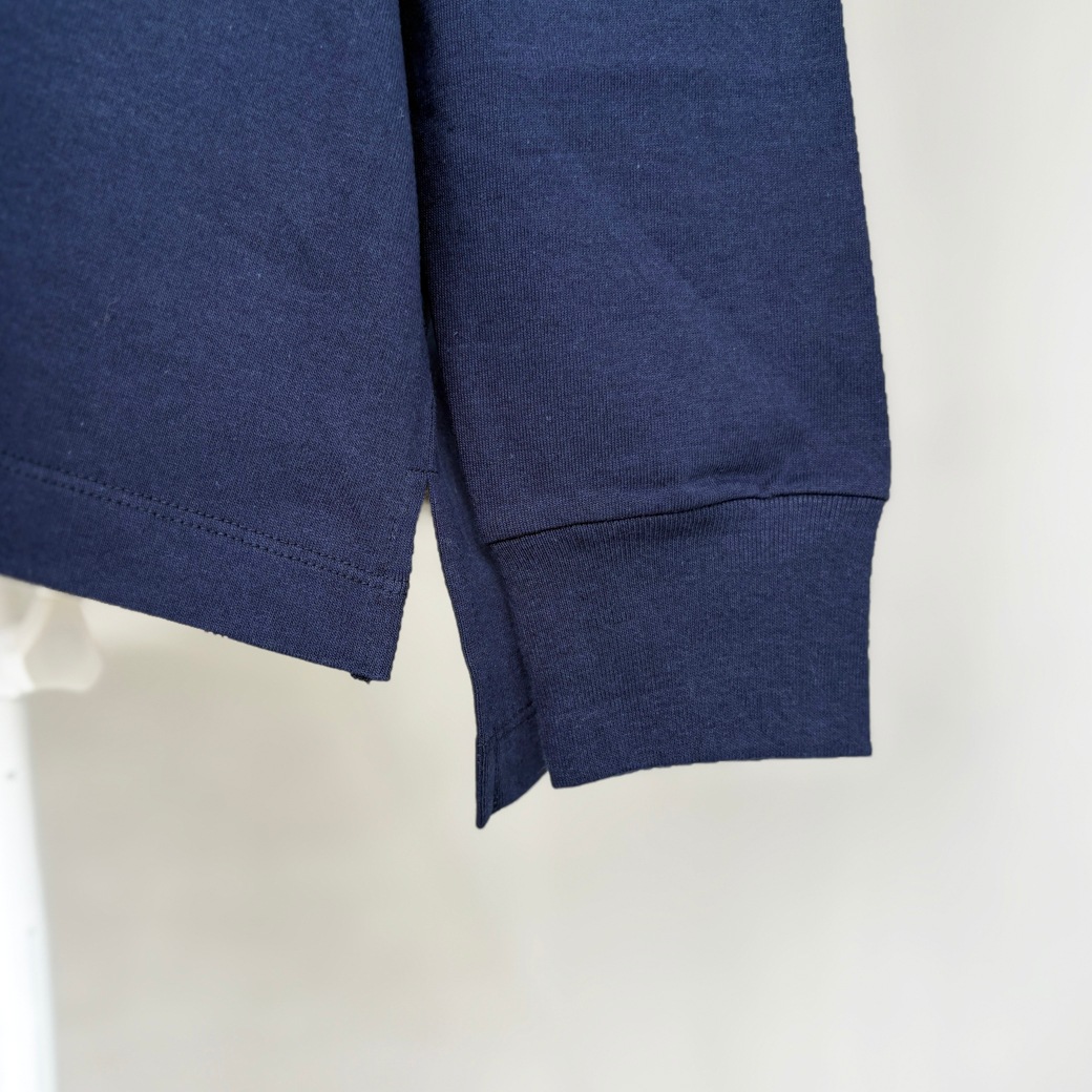 USAコットン　ワイドシルエット長袖 裾スリット プルオーバー