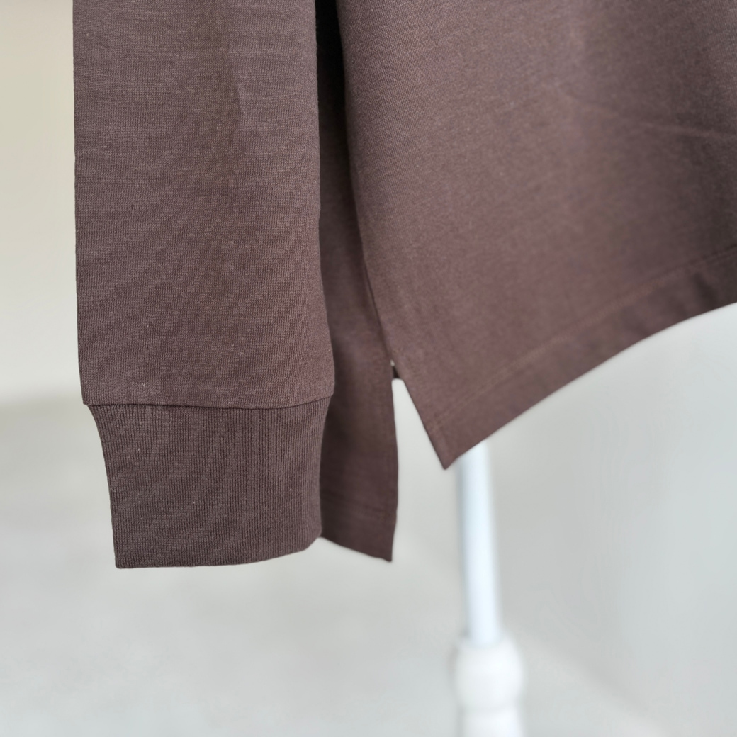 USAコットン　ワイドシルエット長袖 裾スリット プルオーバー