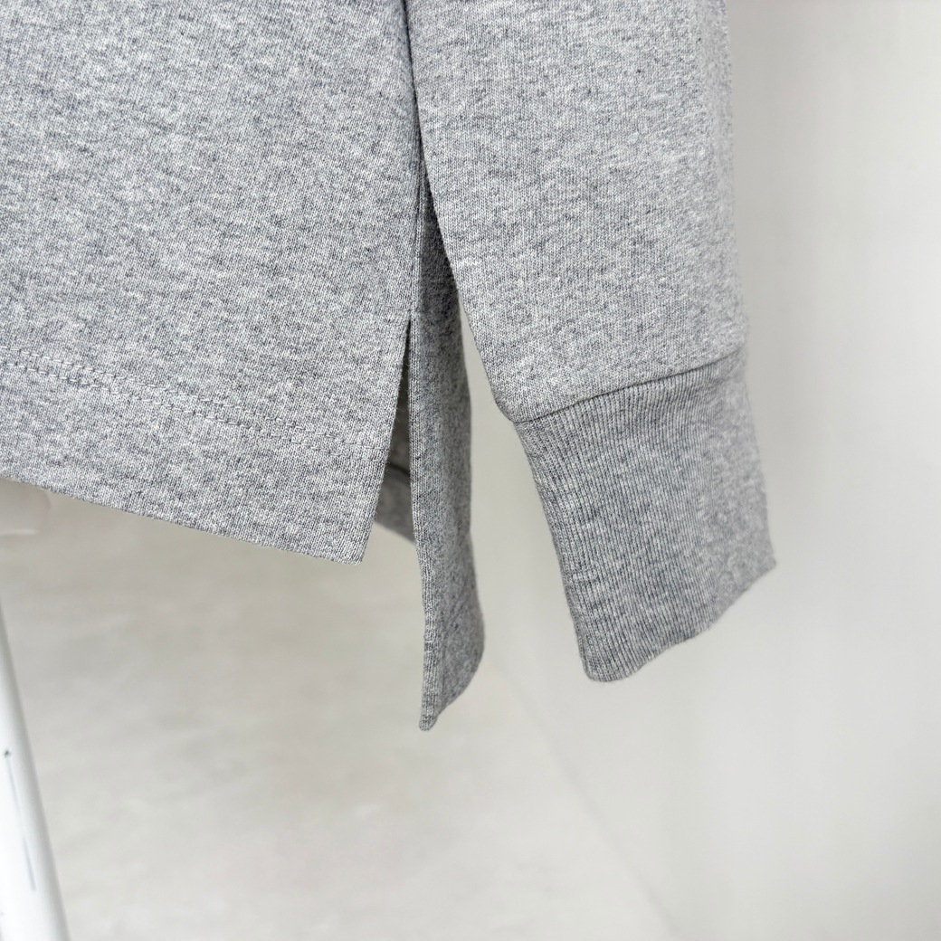 USAコットン　ワイドシルエット長袖 裾スリット プルオーバー