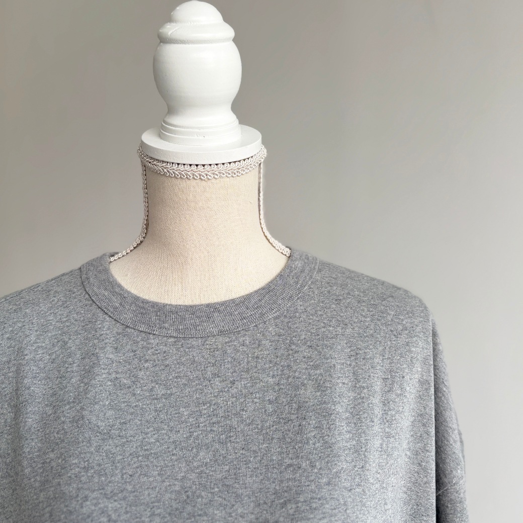 USAコットン　ワイドシルエット長袖 裾スリット プルオーバー