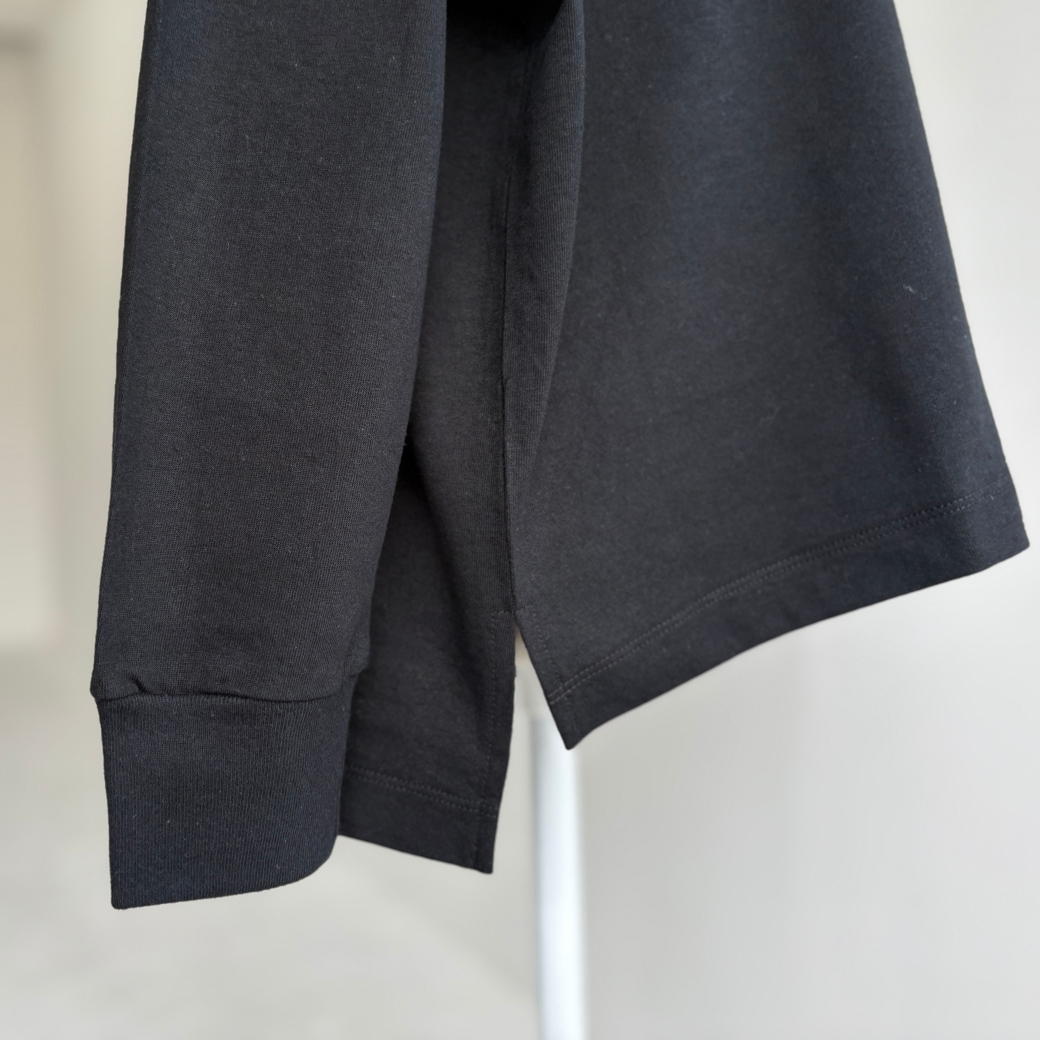 USAコットン　ワイドシルエット長袖 裾スリット プルオーバー