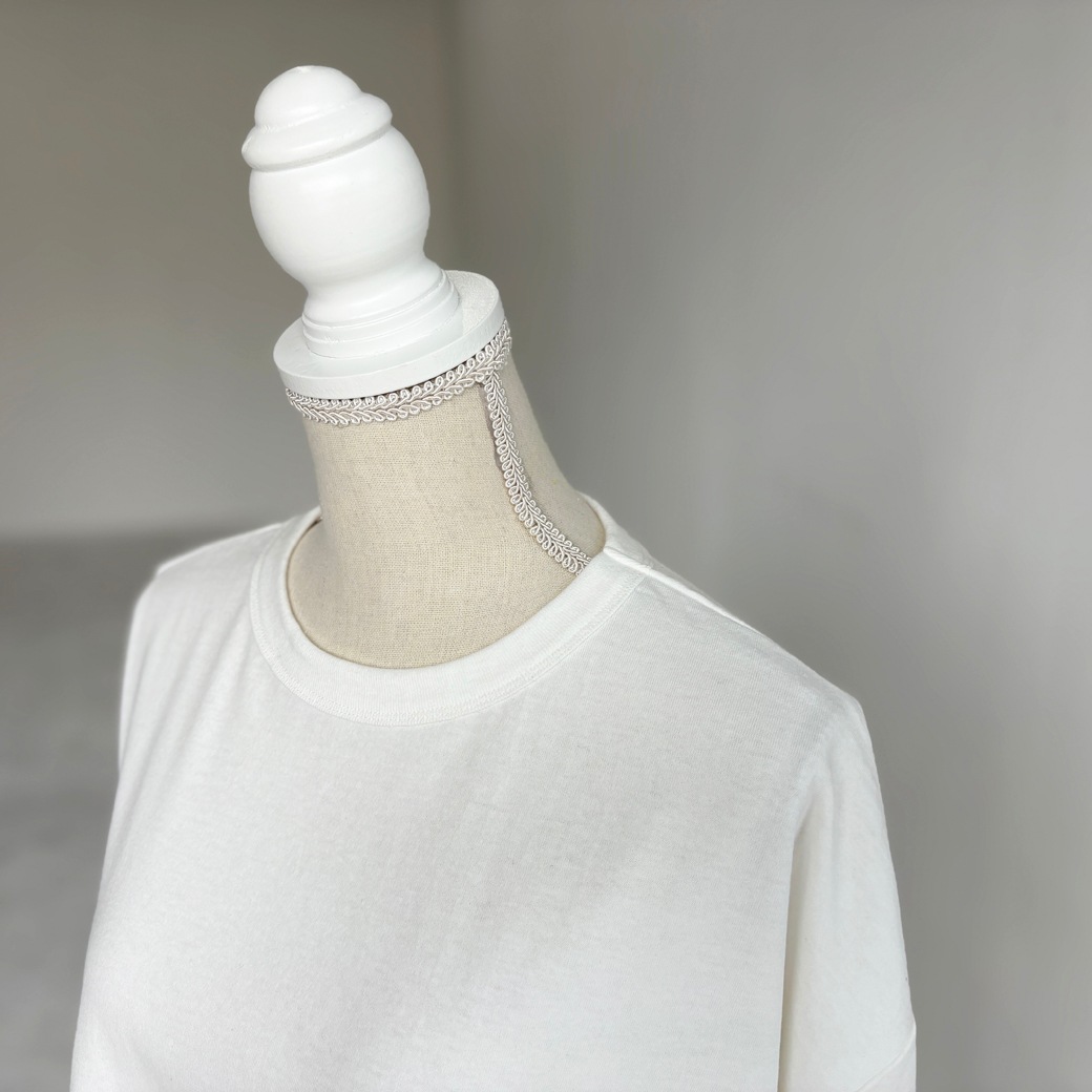 USAコットン　ワイドシルエット長袖 裾スリット プルオーバー