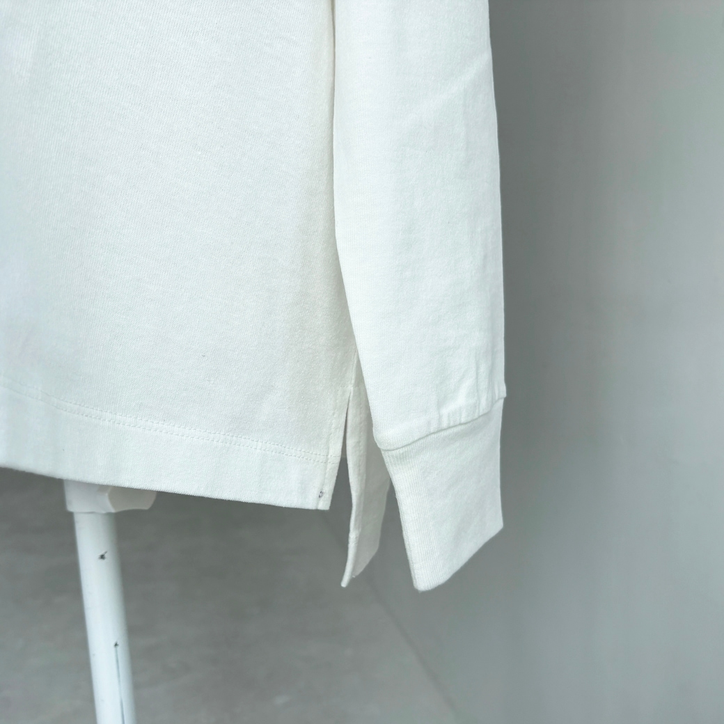 USAコットン　ワイドシルエット長袖 裾スリット プルオーバー