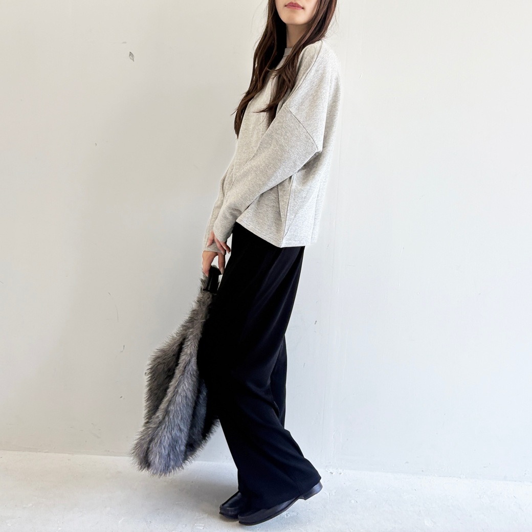 ゼロ-グポンチ＿ウエストゴム&紐ストレートパンツ