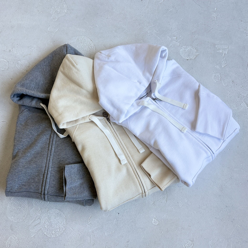 ヴィンテージ機吊り裏パイル地＿ジップアップパーカー