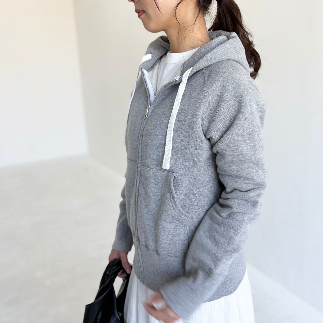ヴィンテージ機吊り裏パイル地＿ジップアップパーカー