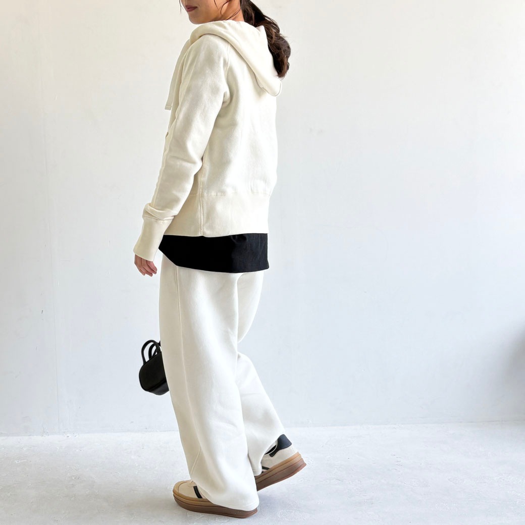 French Terry リヨセル混 ショートレングス Wジップアップパーカー